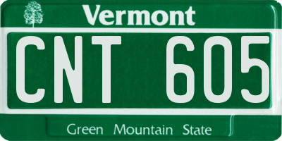 VT license plate CNT605