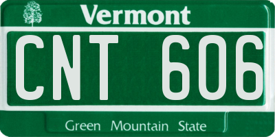VT license plate CNT606