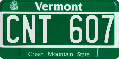 VT license plate CNT607