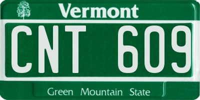 VT license plate CNT609