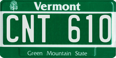 VT license plate CNT610