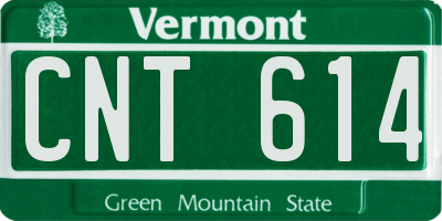 VT license plate CNT614