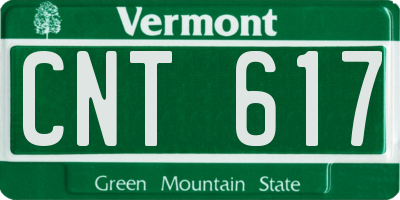 VT license plate CNT617