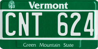 VT license plate CNT624