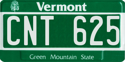 VT license plate CNT625