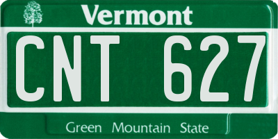 VT license plate CNT627