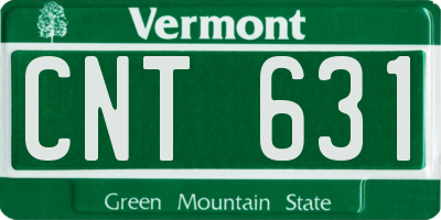 VT license plate CNT631