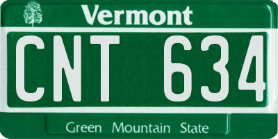 VT license plate CNT634
