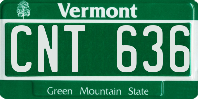 VT license plate CNT636