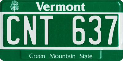 VT license plate CNT637