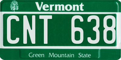 VT license plate CNT638