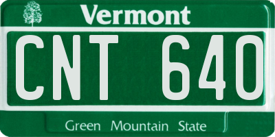 VT license plate CNT640