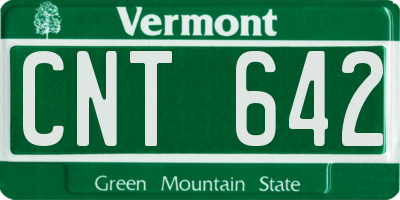 VT license plate CNT642