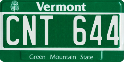 VT license plate CNT644