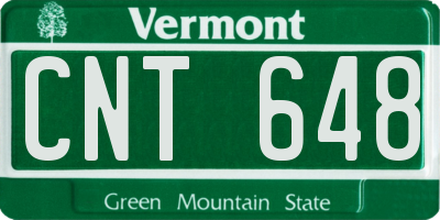 VT license plate CNT648