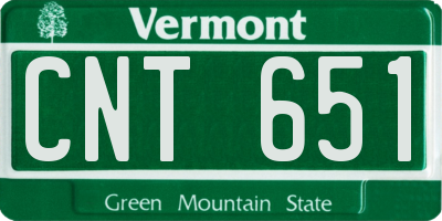 VT license plate CNT651
