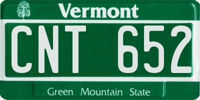 VT license plate CNT652