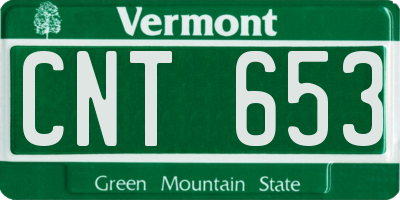 VT license plate CNT653