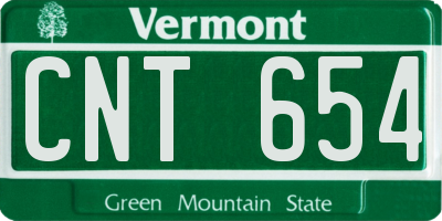 VT license plate CNT654