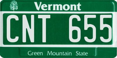 VT license plate CNT655