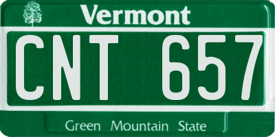 VT license plate CNT657