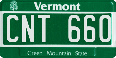 VT license plate CNT660