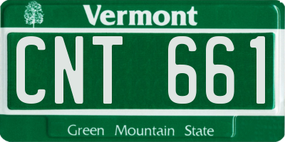 VT license plate CNT661
