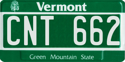 VT license plate CNT662