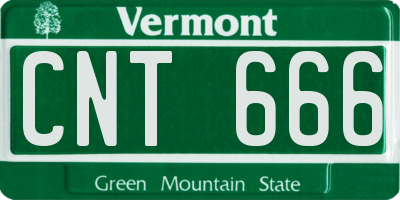 VT license plate CNT666