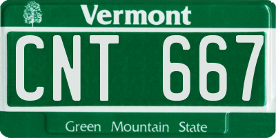 VT license plate CNT667