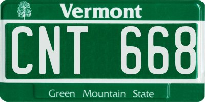 VT license plate CNT668