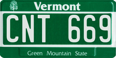 VT license plate CNT669