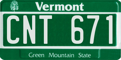 VT license plate CNT671