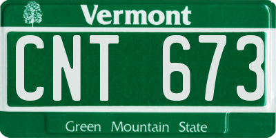VT license plate CNT673