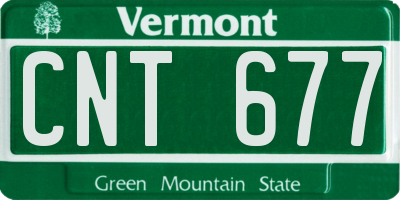 VT license plate CNT677