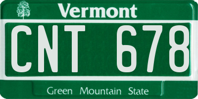 VT license plate CNT678