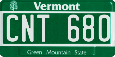 VT license plate CNT680