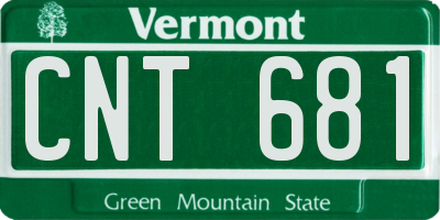 VT license plate CNT681