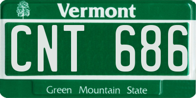 VT license plate CNT686