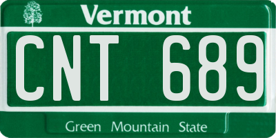 VT license plate CNT689