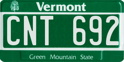 VT license plate CNT692