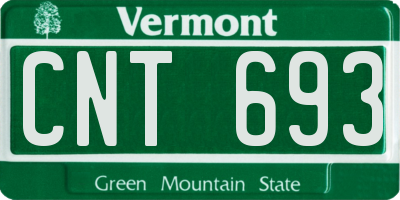 VT license plate CNT693