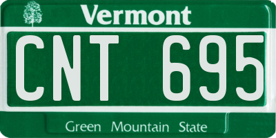 VT license plate CNT695