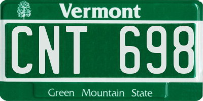 VT license plate CNT698