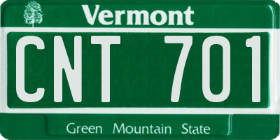 VT license plate CNT701