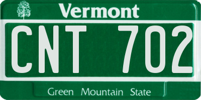 VT license plate CNT702