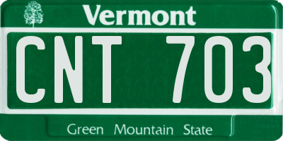 VT license plate CNT703