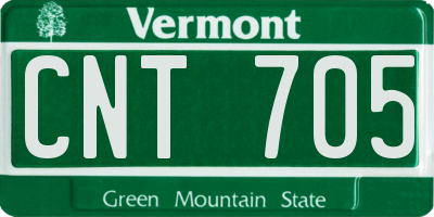 VT license plate CNT705