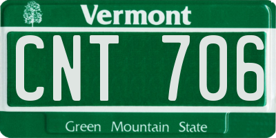 VT license plate CNT706