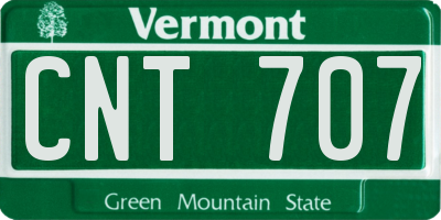 VT license plate CNT707